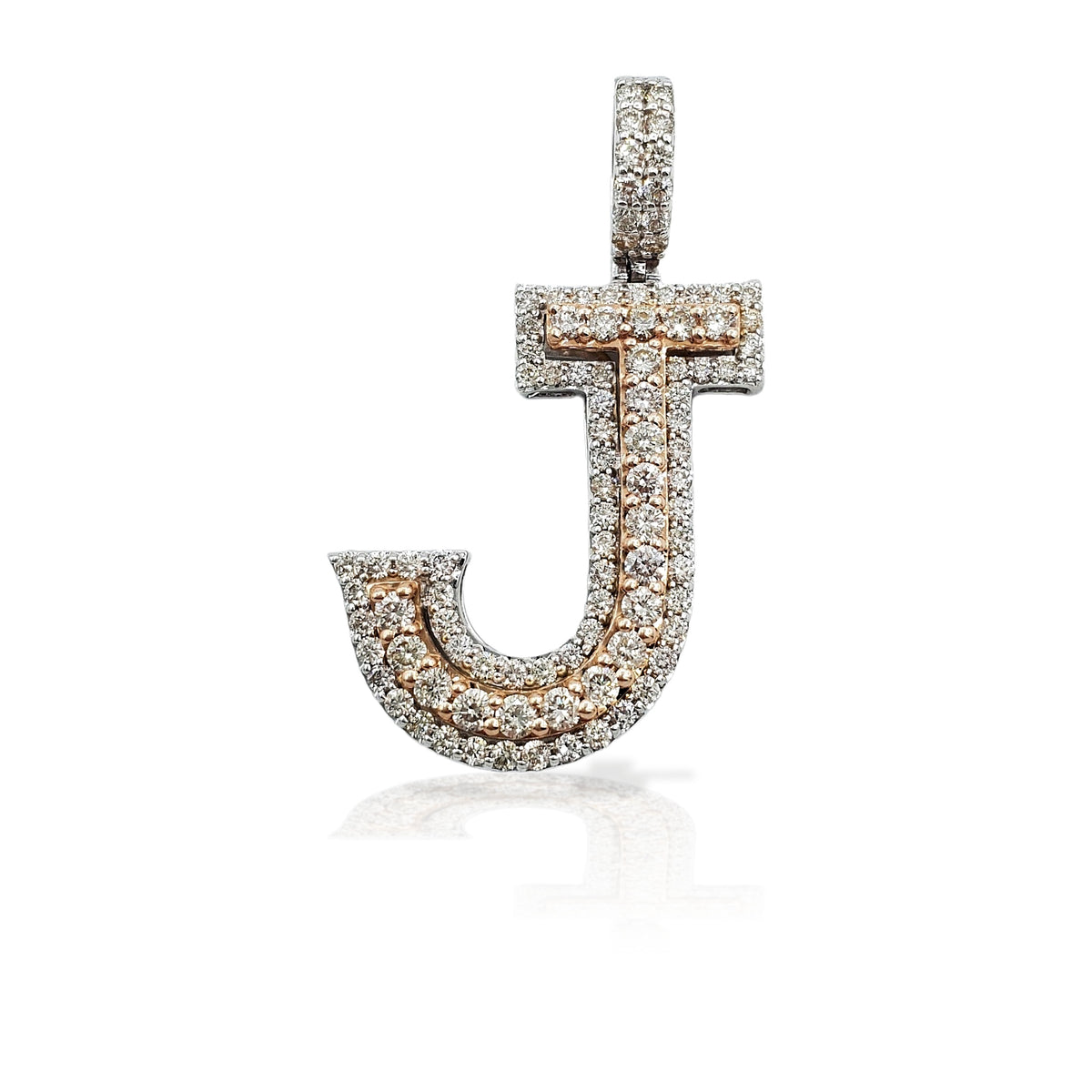 14K Diamond Initial Pendant