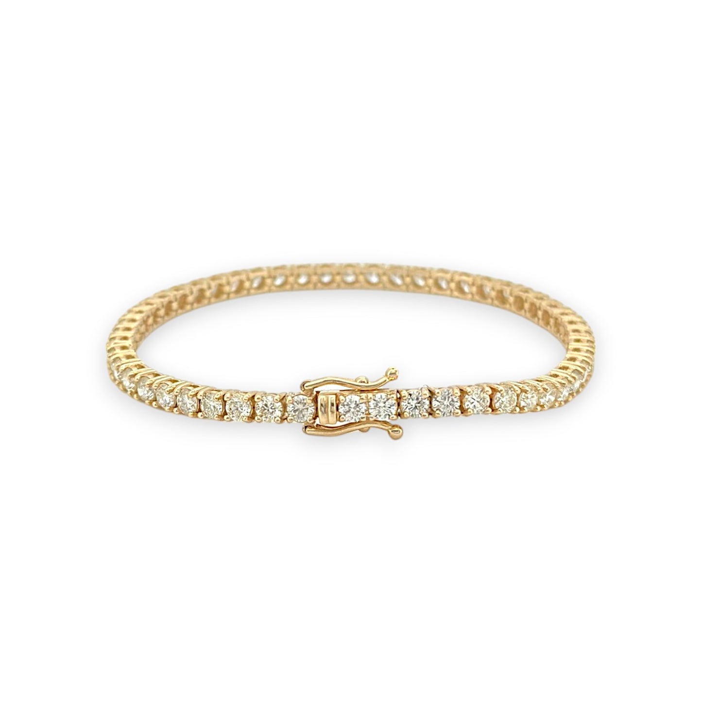 Tennis Bracelet - Natural Diamonds - 14K Yellow Gold