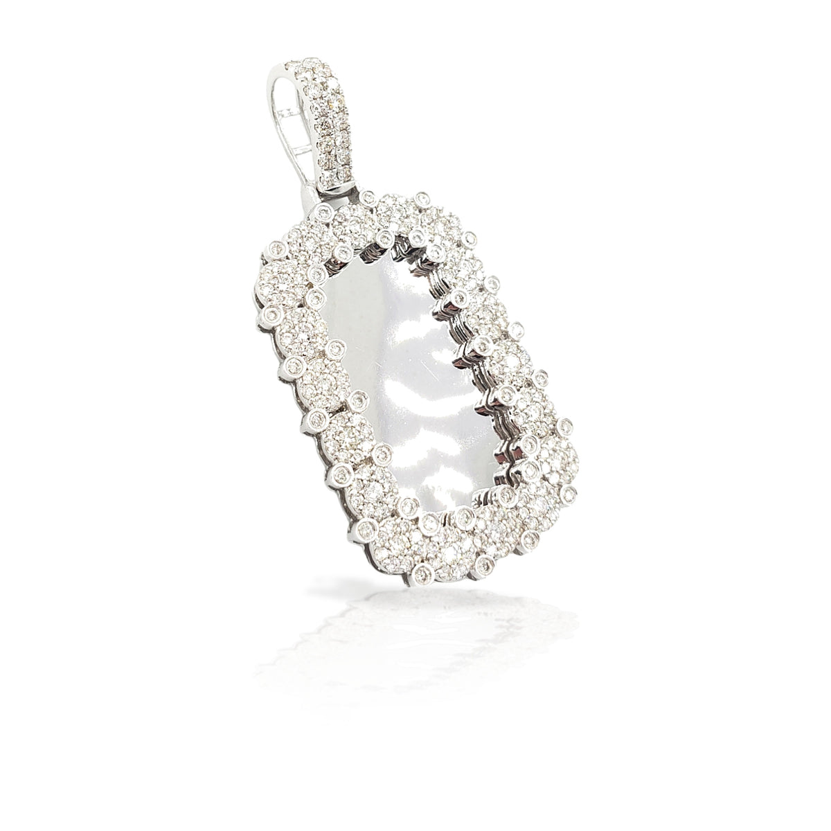 14K Rectangle Diamond Picture Pendant With 3.22 Carats Of Diamonds