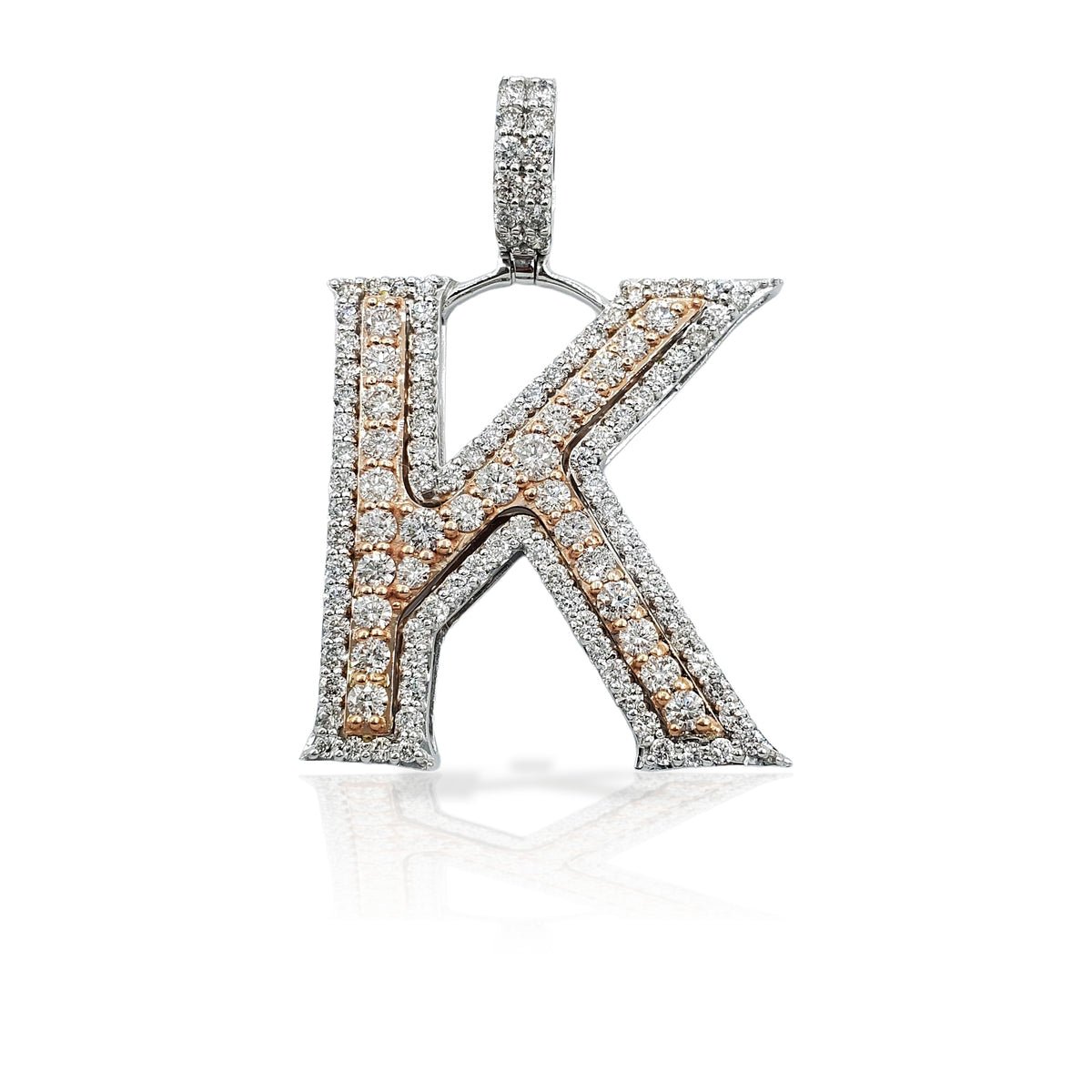 14K Diamond Initial Pendant