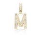 14K Gold Baguette Diamond Letter Pendants