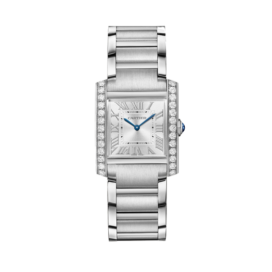 Cartier Tank Française W4TA0028 - Medium model Steel, Silvered sunray Dial, Steel bracelet