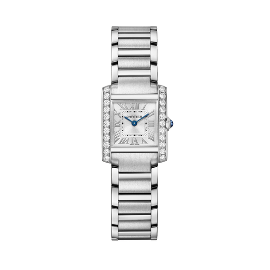 Cartier Tank Française W4TA0029 - Small model Steel, Silvered sunray Dial, Steel bracelet