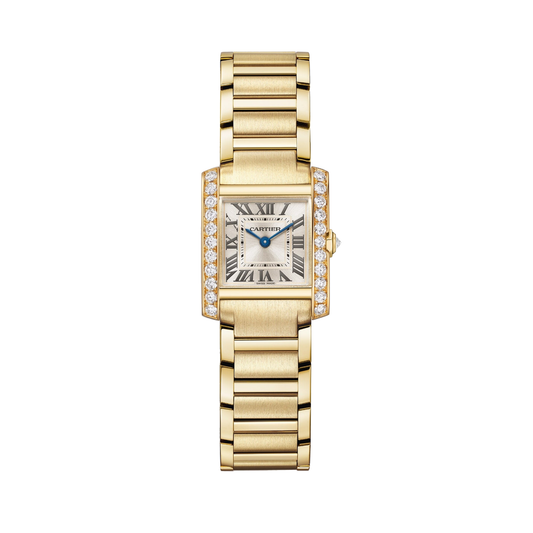 Cartier Tank Française WJTA0062 - Small model 18K yellow gold, Golden sunray Dial, 18K yellow gold bracelet