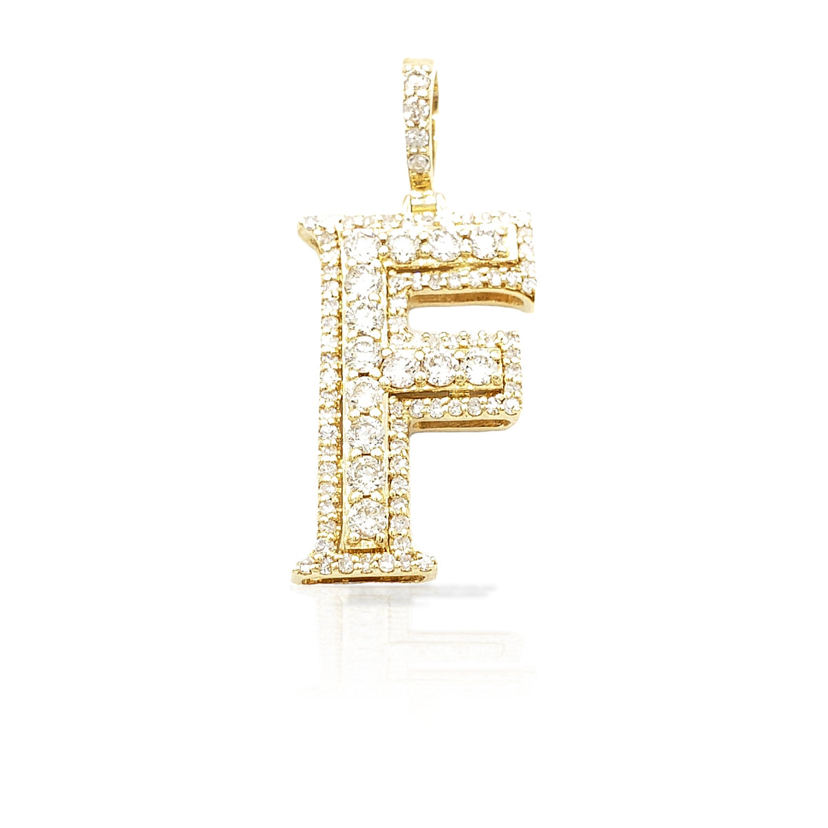 14K Gold Diamond Initial Pendant