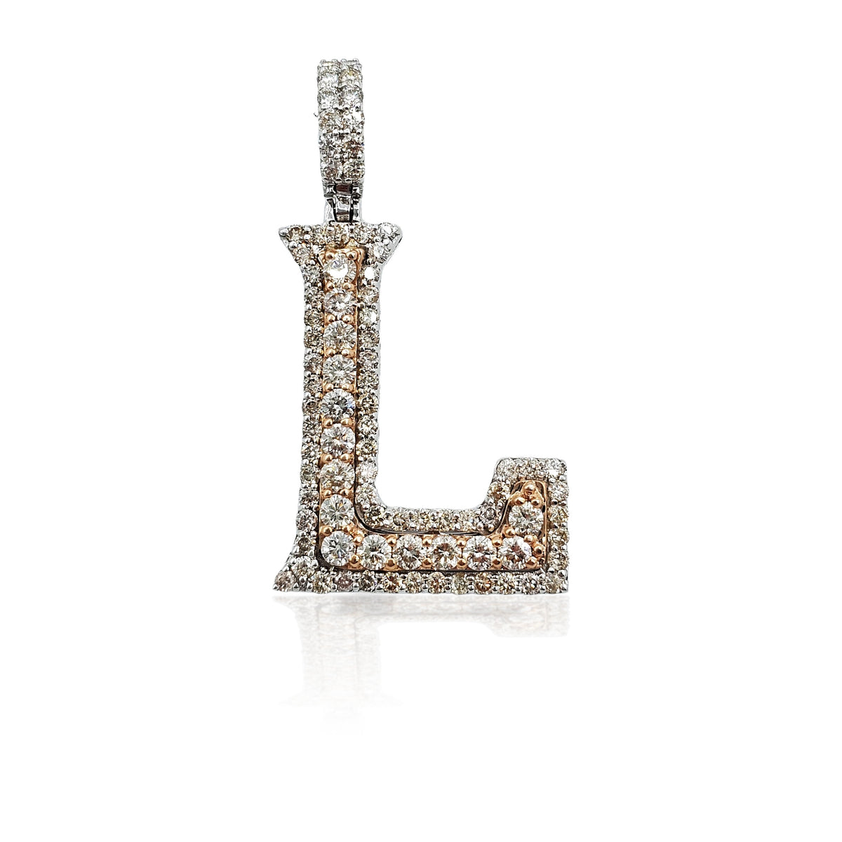 14K Diamond Initial Pendant