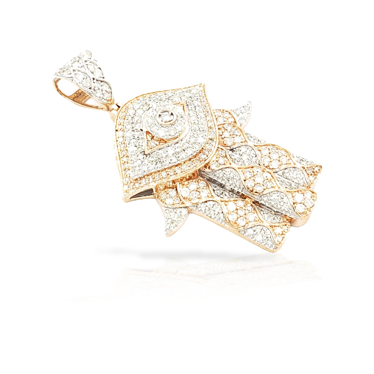 14K Diamond Hamsa With 2.30 Carats Of Diamonds
