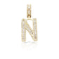 14K Gold Baguette Diamond Letter Pendants
