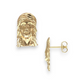 Textured Detailed Jesus Head Stud Earrings Solid - 10K Yellow Gold