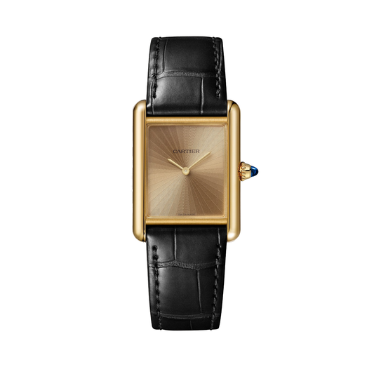 Cartier Tank Louis Cartier WGTA0211 - Medium model 18K yellow gold, Golden with sunray effect Dial, Semi-matte black alligator leather strap