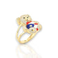 Puerto Rico CZ Ring - 14K Yellow Gold