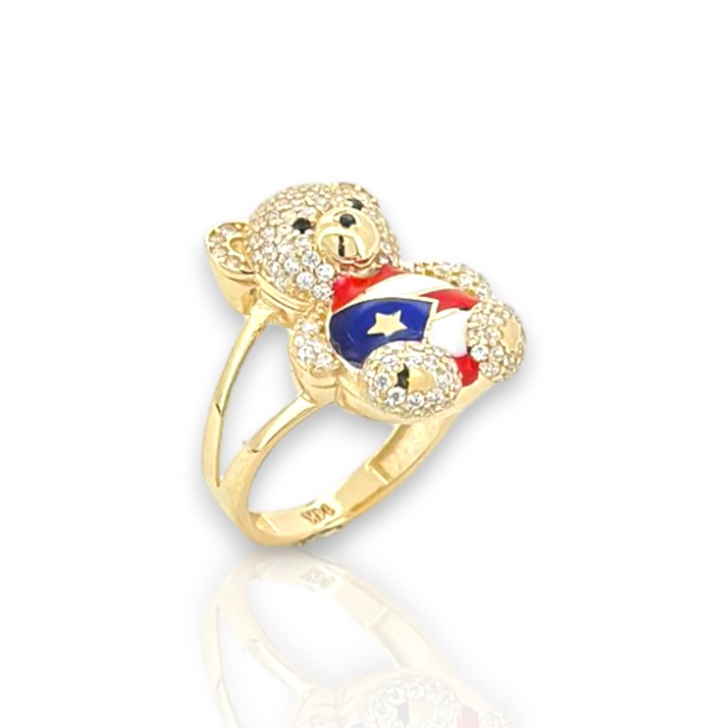 Puerto Rico CZ Ring - 14K Yellow Gold