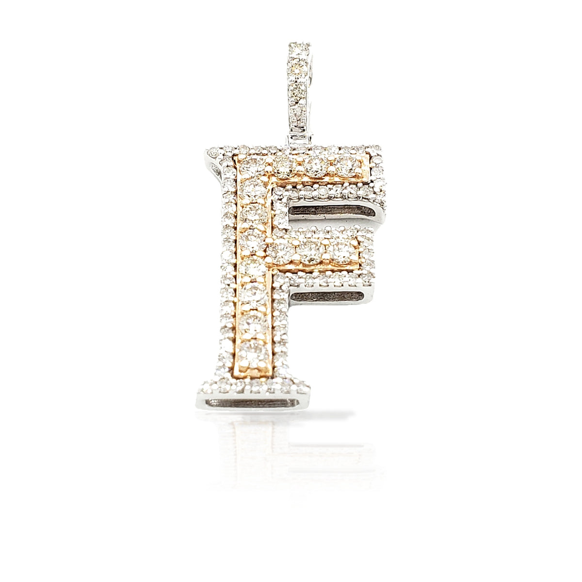 14K Gold Diamond Initial Pendant