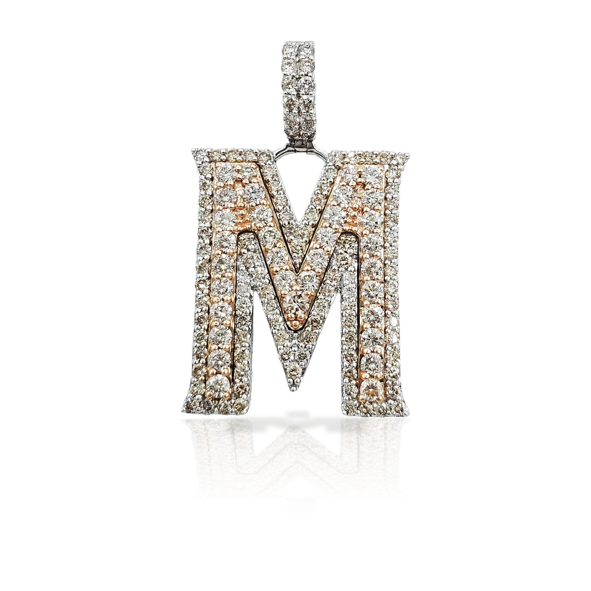 14K Diamond Initial Pendant