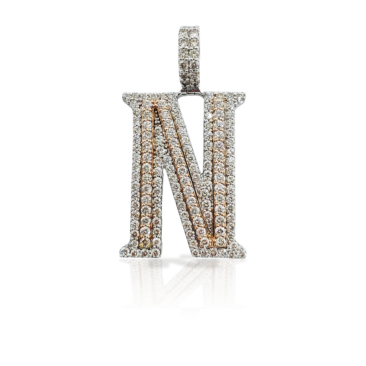 14K Diamond Initial Pendant
