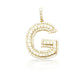 14K Gold Diamond Initial Pendant