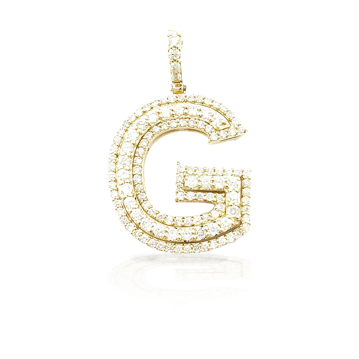 14K Gold Diamond Initial Pendant