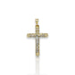 Cross Crucifix Two Tone Pendant  - 10k Yellow Gold