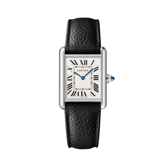 Cartier Tank Must de Cartier WSTA0136 - Large model Steel, Silvered Dial, Black grained calfskin strap