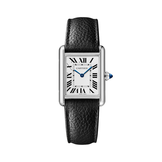 Cartier Tank Must de Cartier WSTA0138 - Large model Steel, Silvered Dial, Black calfskin strap