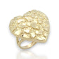 Textured Diamond Cut Heart Shaped Nugget Ring - 10K Yellow Gold