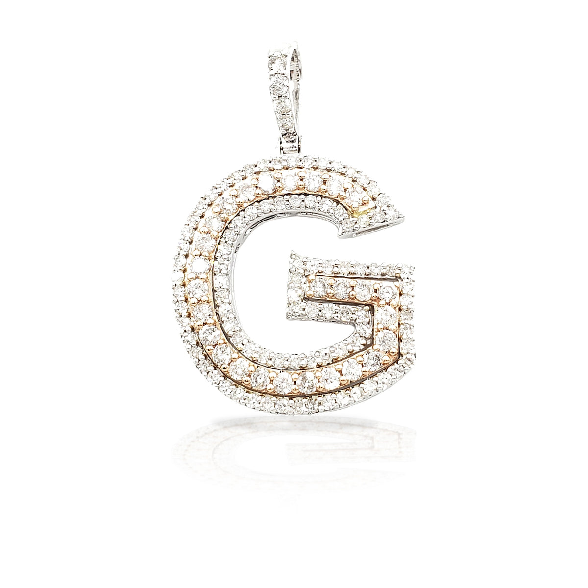 14K Gold Diamond Initial Pendant