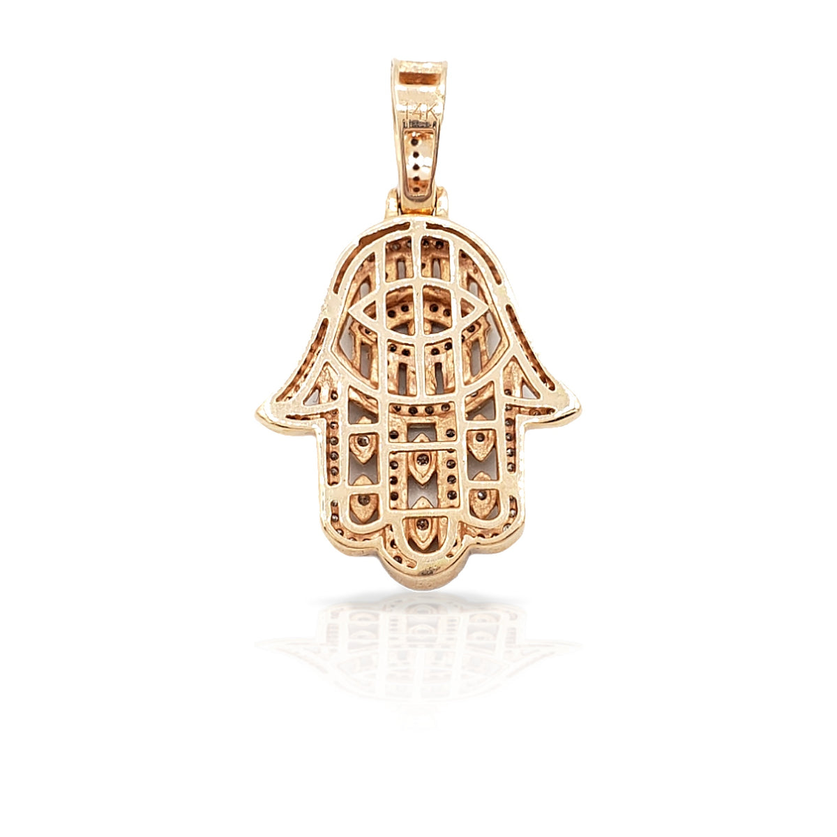 14K Diamond Hamsa With 0.76 Carats Of Diamonds