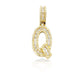 14K Gold Baguette Diamond Letter Pendants