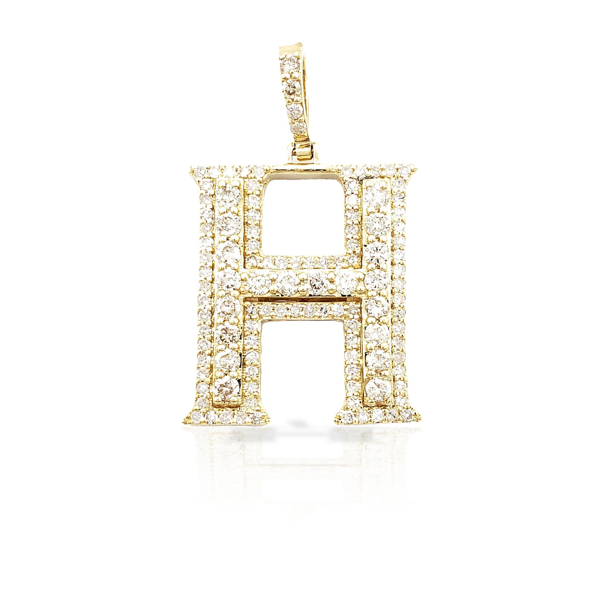 14K Gold Diamond Initial Pendant