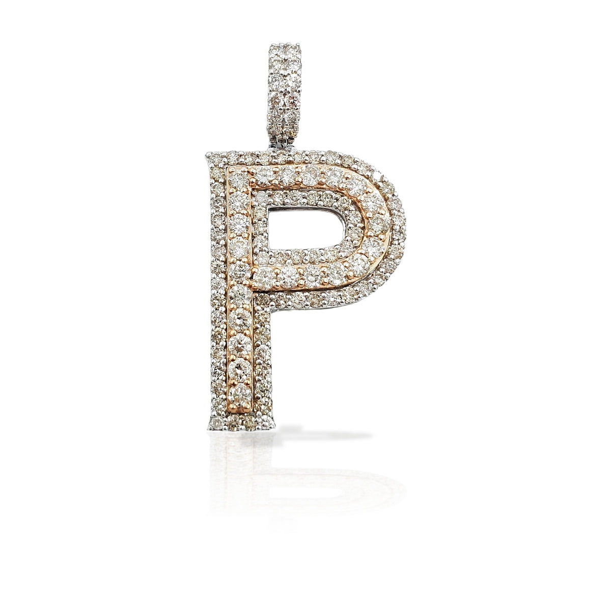 14K Diamond Initial Pendant