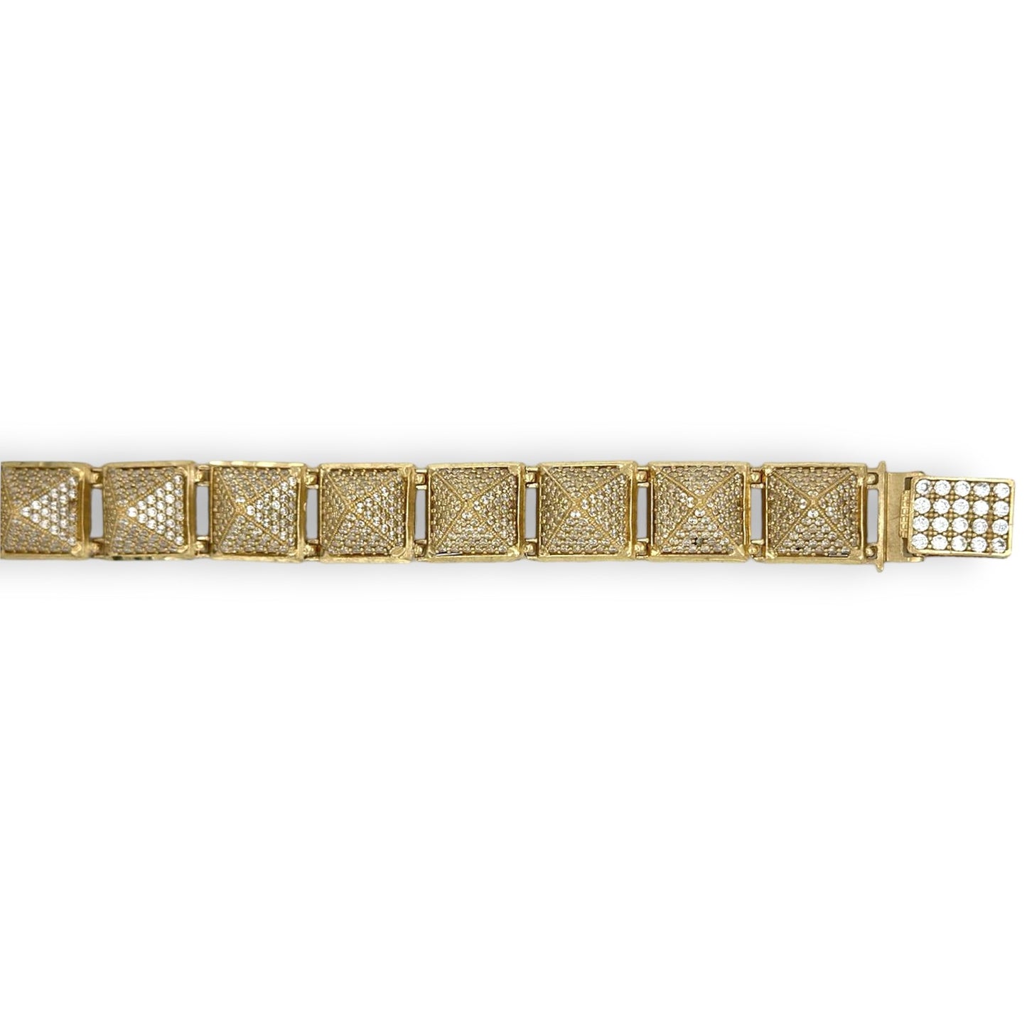 Pyramid Charm Bracelet - 10K Yellow Gold
