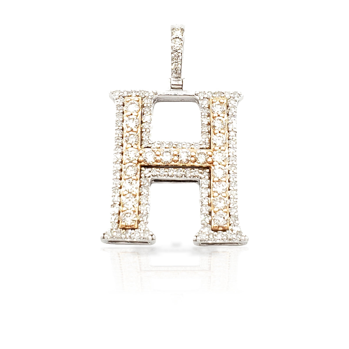 14K Gold Diamond Initial Pendant
