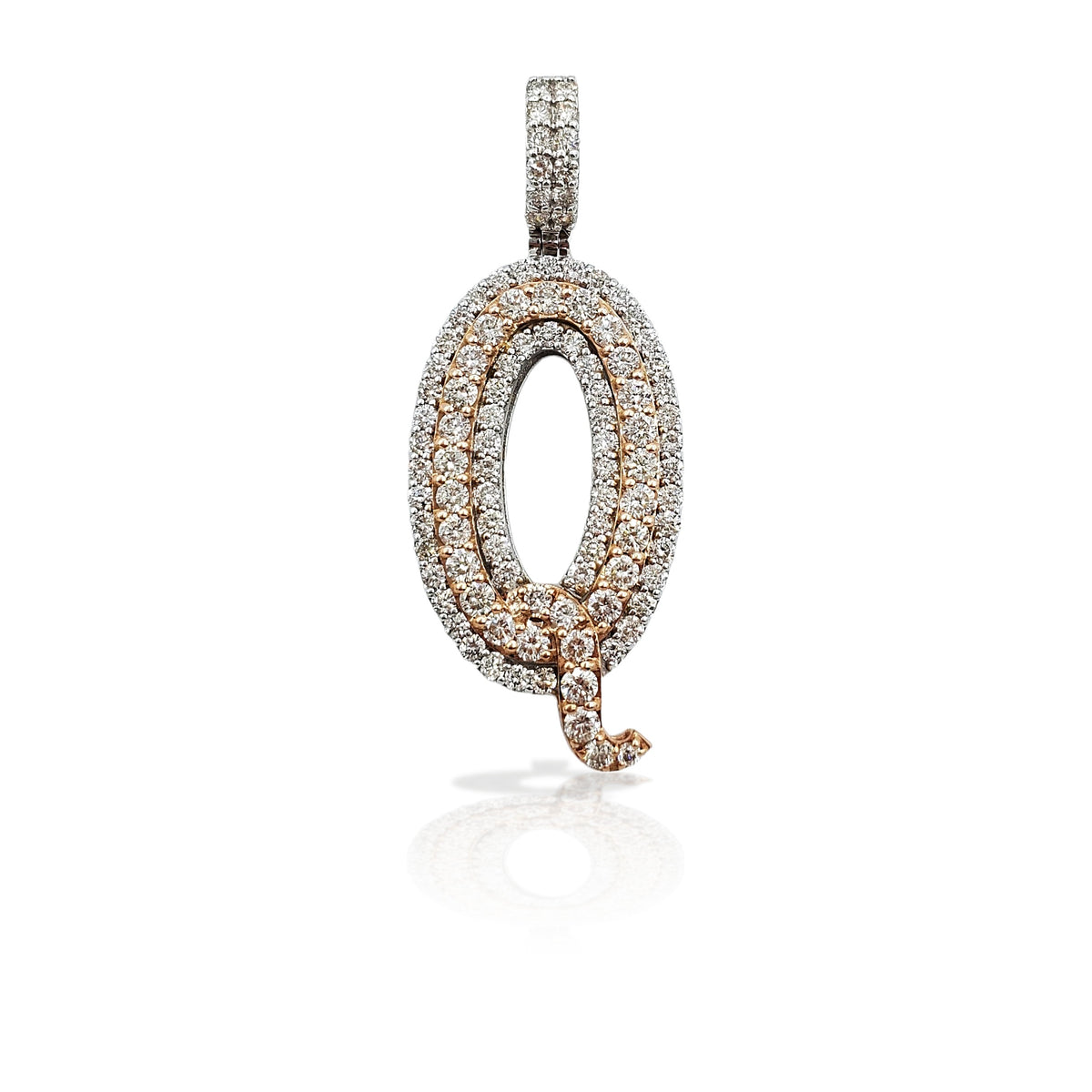 14K Diamond Initial Pendant