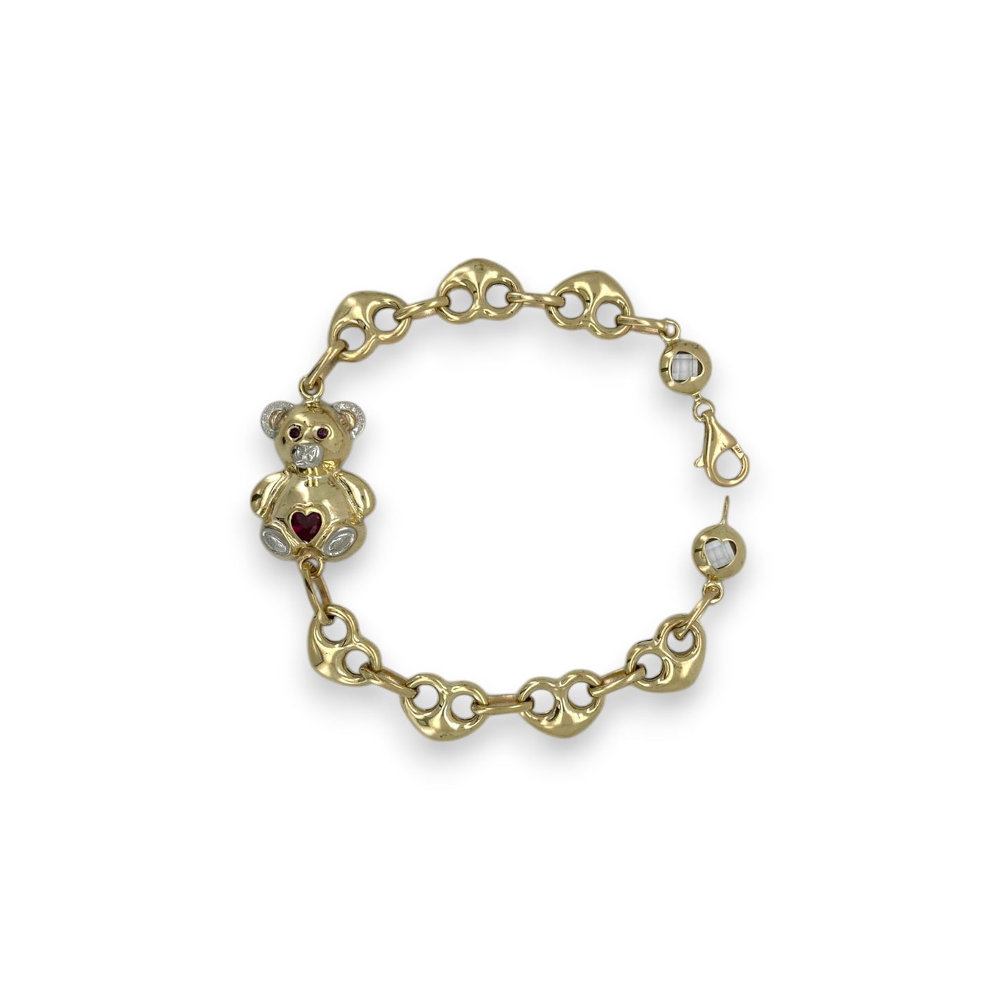 Teddy Bear Bracelet - 10K Yellow Gold