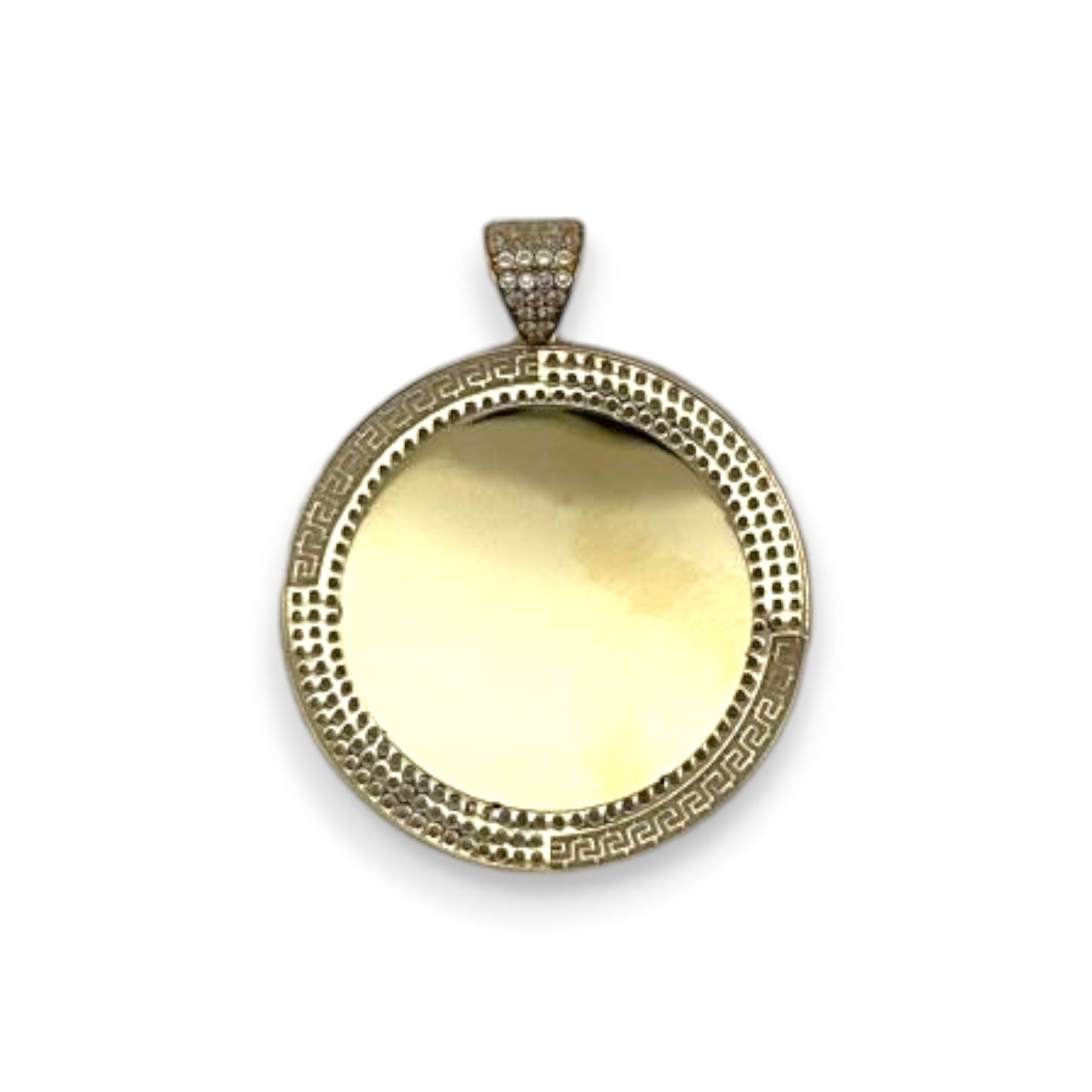 Circle Custom Picture Pendant - 10K Yellow Gold