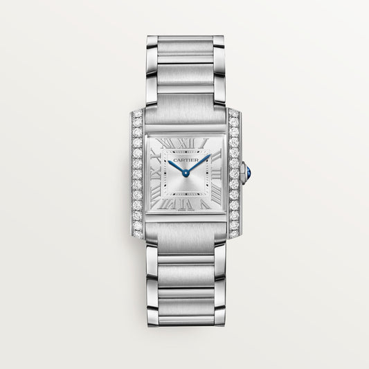 Cartier Tank Française W4TA0028 - Medium model Steel, Silvered sunray Dial, Steel bracelet