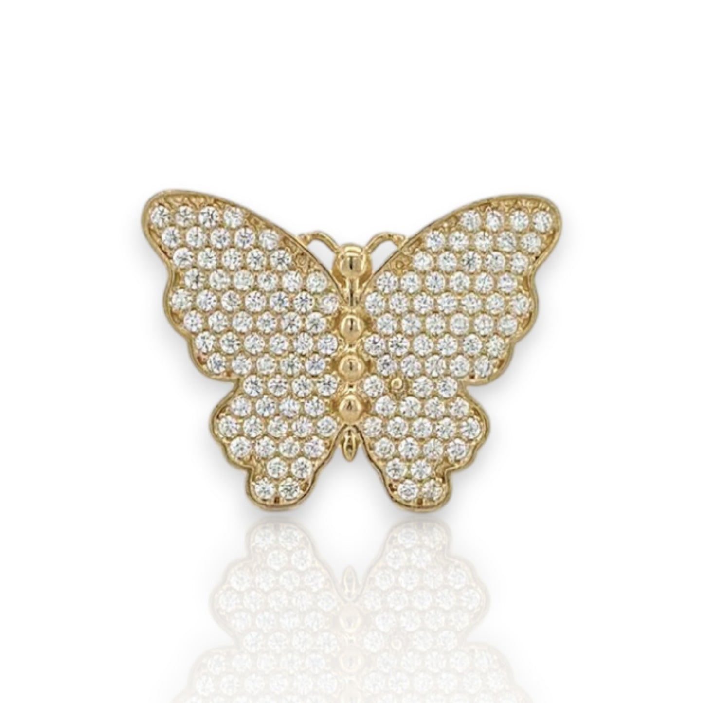 Butterfly CZ Ring - 10K Yellow Gold