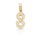 14K Gold Baguette Diamond Letter Pendants