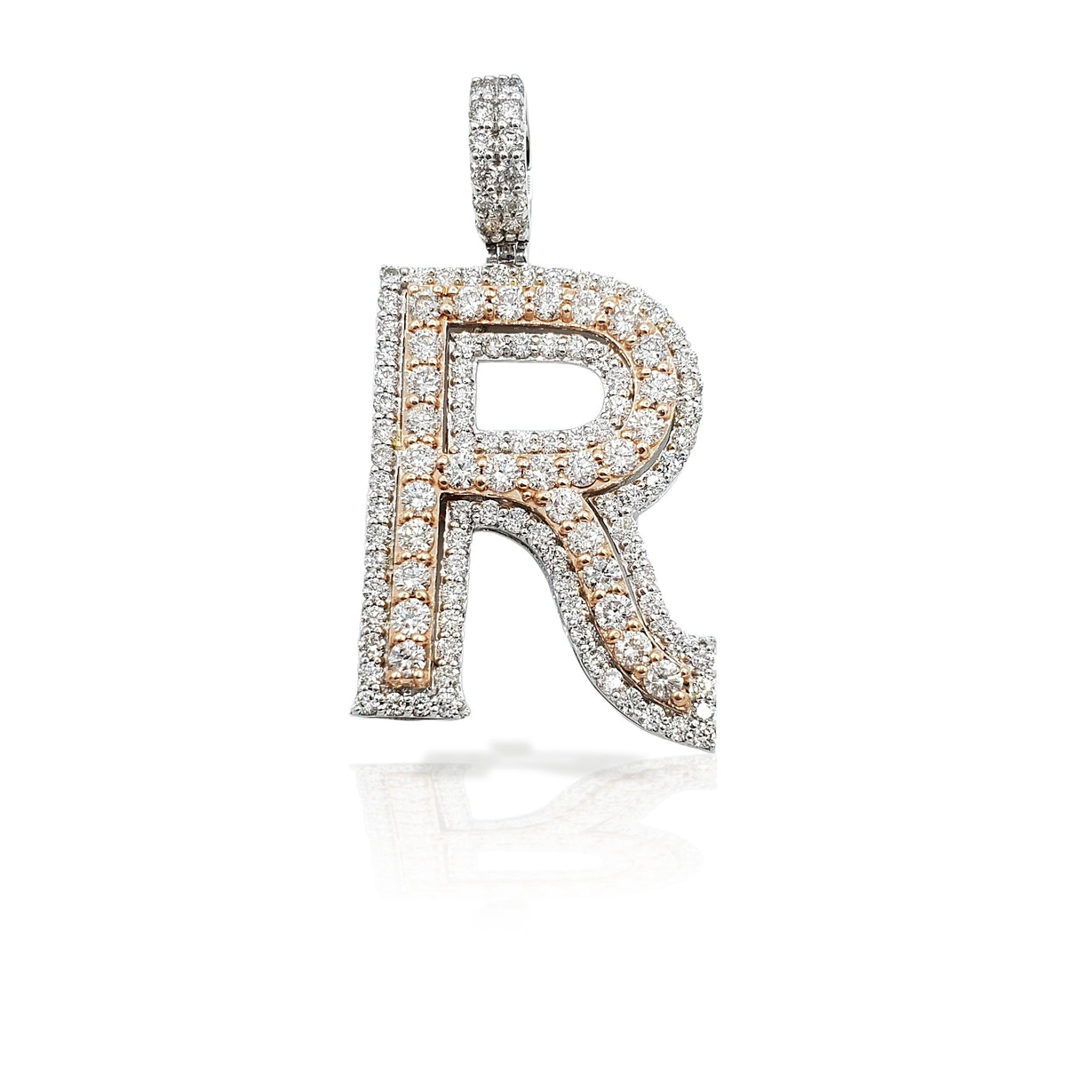 14K Diamond Initial Pendant