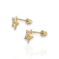 Tiny Star CZ Stud Earrings - 10K Yellow Gold