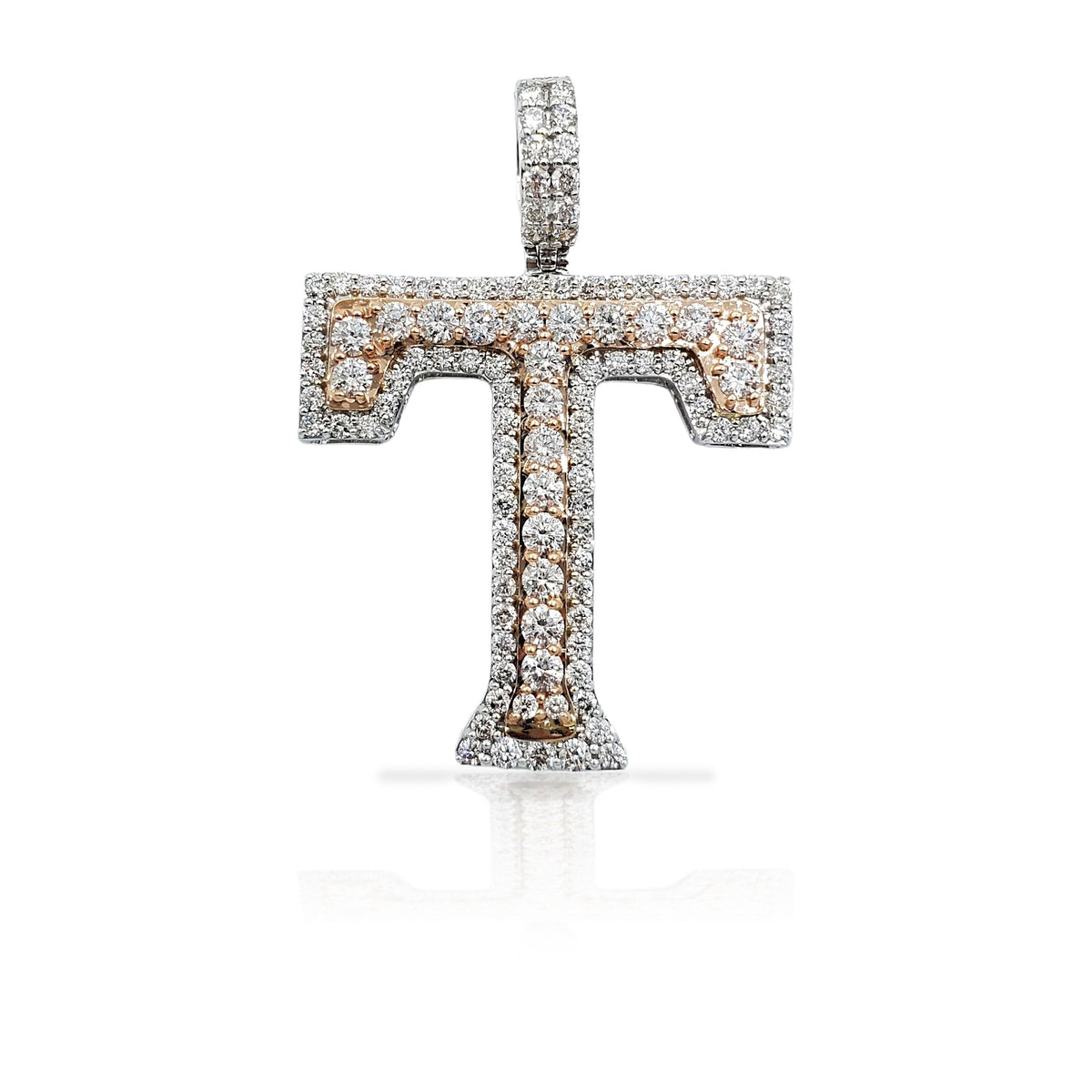 14K Diamond Initial Pendant