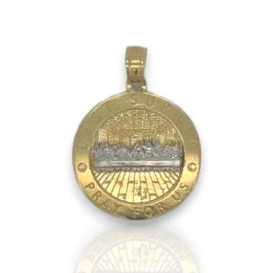 Last Supper Two Tone Pendant - 10K Yellow Gold