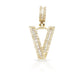 14K Gold Baguette Diamond Letter Pendants
