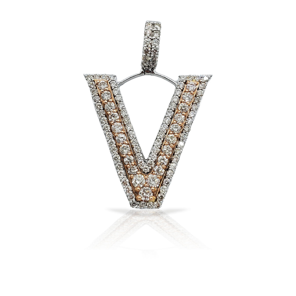 14K Diamond Initial Pendant