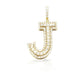 14K Gold Diamond Initial Pendant