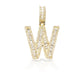 14K Gold Baguette Diamond Letter Pendants