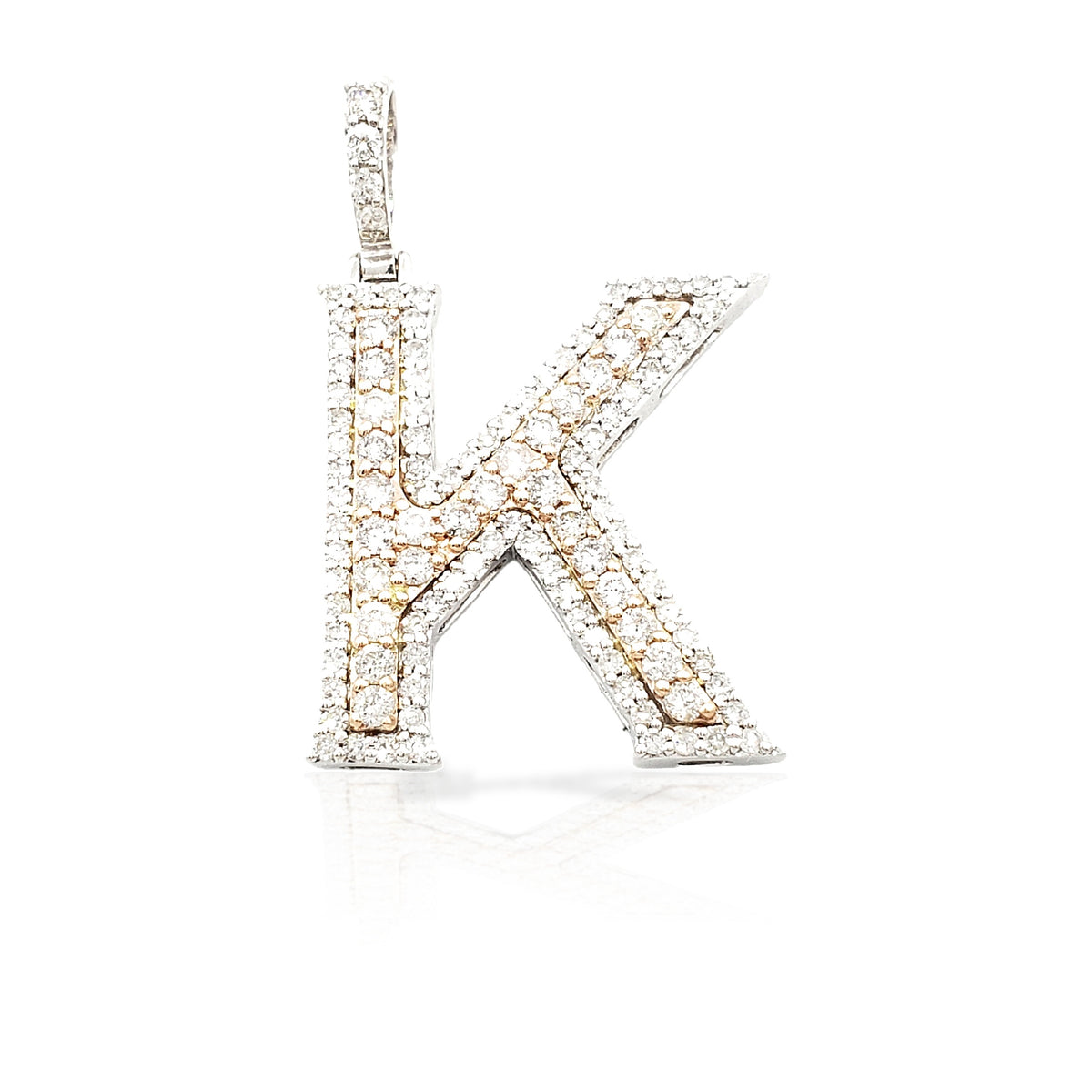 14K Gold Diamond Initial Pendant