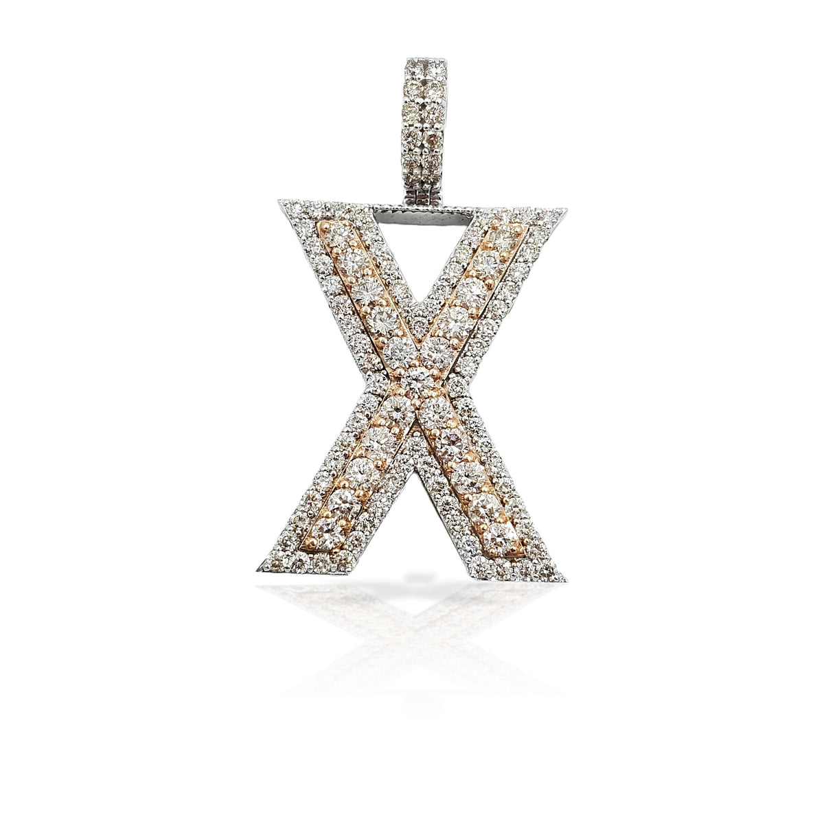 14K Diamond Initial Pendant