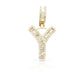 14K Gold Baguette Diamond Letter Pendants