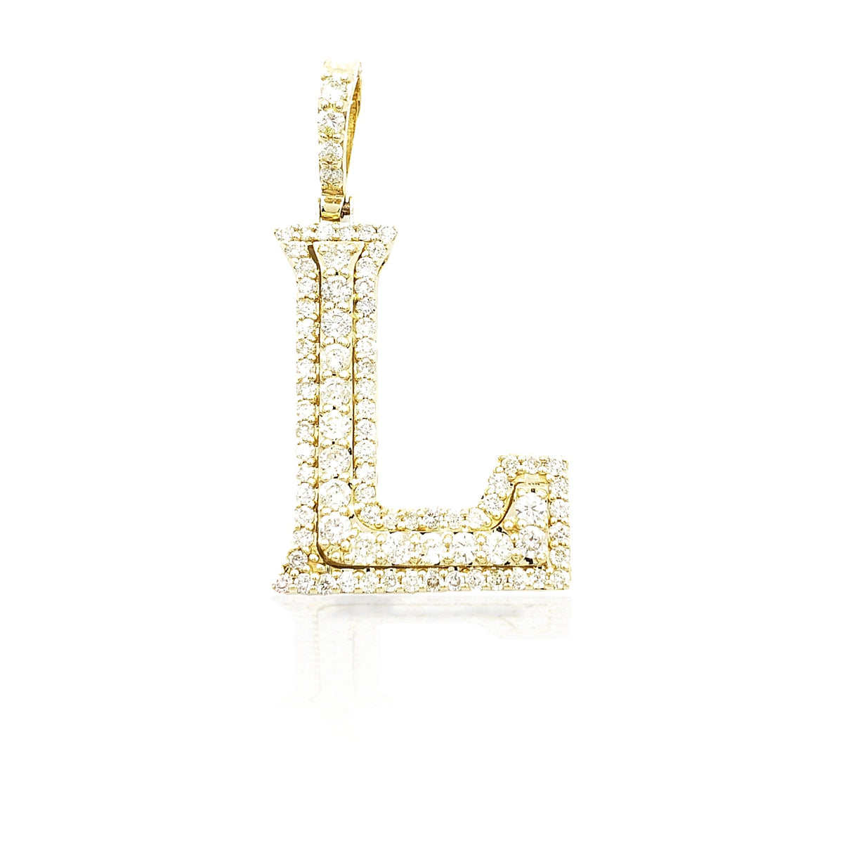 14K Gold Diamond Initial Pendant
